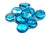 Large Flat Luster Beads , 1 inch , Aqua Blue